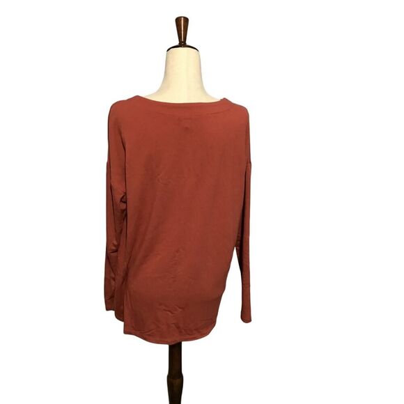 Banana Republic Rust Orange Boat Neck Top LG - Picture 4 of 7